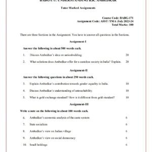 IGNOU BABG-171 Solved Assignment 2023-24 English Medium