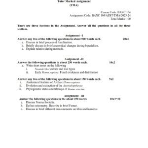 IGNOU BANC-104 Solved Assignment 2023-24 English Medium