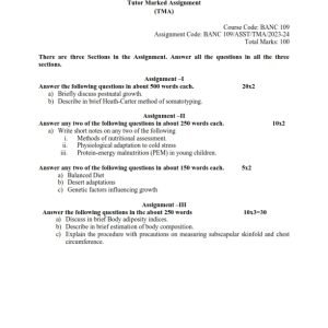 IGNOU BANC-109 Solved Assignment 2023-24 English Medium
