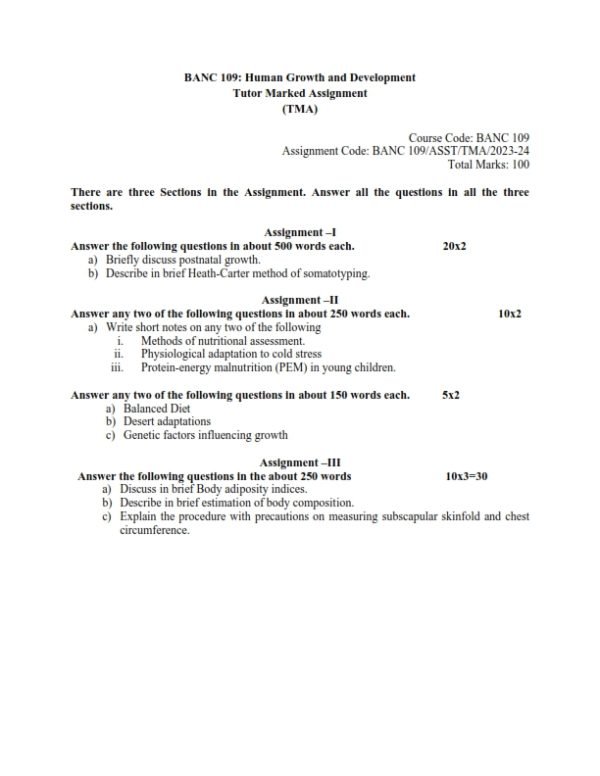 IGNOU BANC-109 Solved Assignment 2023-24 English Medium