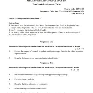 IGNOU BANC-110 Solved Assignment 2023-24 English Medium