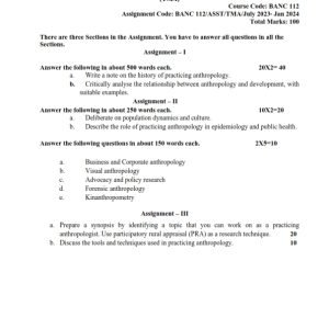 IGNOU BANC-112 Solved Assignment 2023-24 English Medium