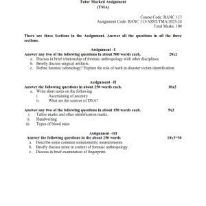 IGNOU BANC-113 Solved Assignment 2023-24 English Medium