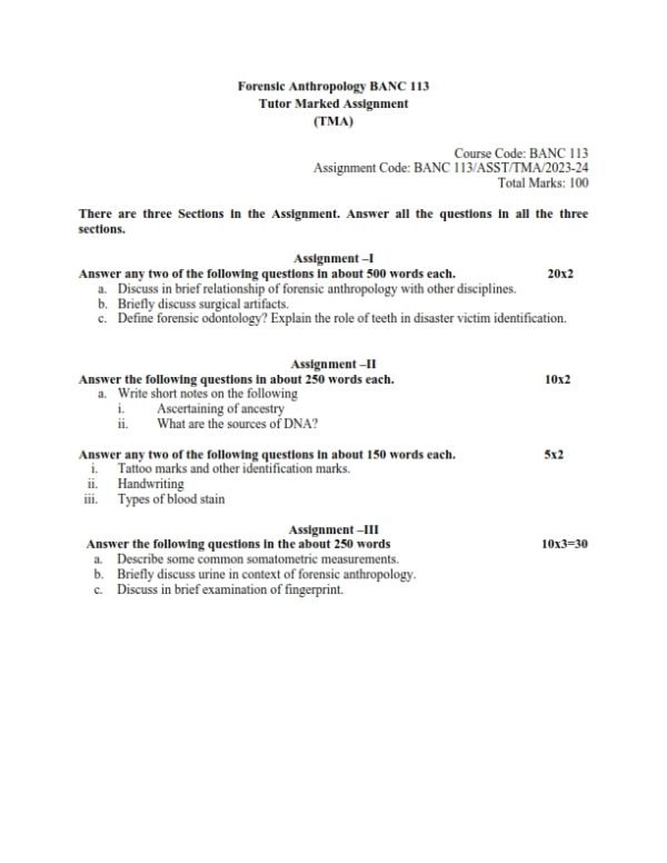 IGNOU BANC-113 Solved Assignment 2023-24 English Medium