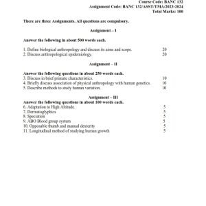 IGNOU BANC-132 Solved Assignment 2023-24 English Medium