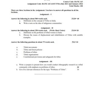 IGNOU BANE-143 Solved Assignment 2023-24 English Medium