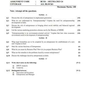 IGNOU BCOS-185 Solved Assignment 2023-24 English Medium