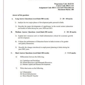 IGNOU BECC-111 Solved Assignment 2023-24 English Medium