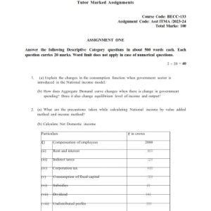 IGNOU BECC-133 Solved Assignment 2023-24 English Medium