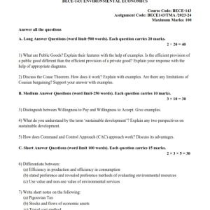 IGNOU BECE-143 Solved Assignment 2023-24 English Medium