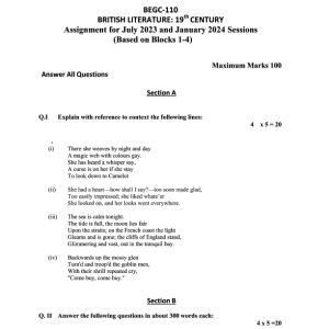 IGNOU BEGC-110 Solved Assignment 2023-24 English Medium