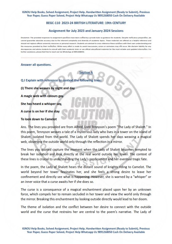 IGNOU BEGC-110 Solved Assignment 2023-24 English Medium - Image 3