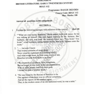 IGNOU BEGC-112 Solved Assignment 2023-24 English Medium