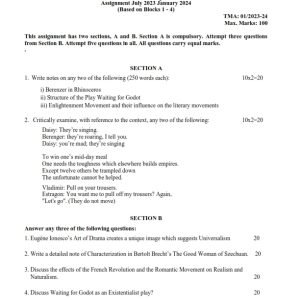 IGNOU BEGC-113 Solved Assignment 2023-24 English Medium