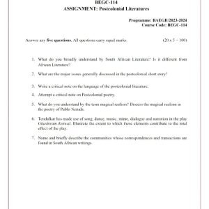 IGNOU BEGC-114 Solved Assignment 2023-24 English Medium