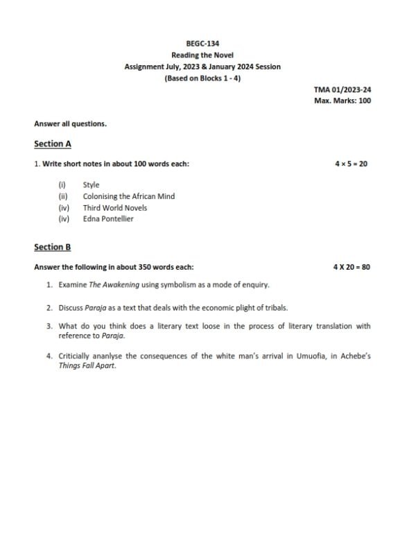 IGNOU BEGC-134 Solved Assignment 2023-24 English Medium