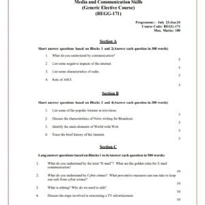 IGNOU BEGG-171 Solved Assignment 2023-24 English Medium