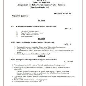 IGNOU BEGG-174 Solved Assignment 2023-24 English Medium