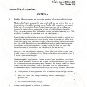 IGNOU BEGLA-136 Solved Assignment 2023-24 English Medium