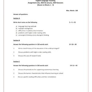 IGNOU BEGS-185 Solved Assignment 2023-24 English Medium