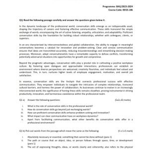 IGNOU BEGS-186 Solved Assignment 2023-24 English Medium