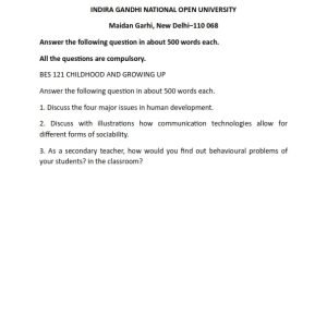 IGNOU BES-121 Solved Assignment 2023-24 English Medium