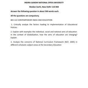 IGNOU BES-122 Solved Assignment 2023-24 English Medium