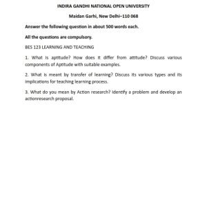 IGNOU BES-123 Solved Assignment 2023-24 English Medium