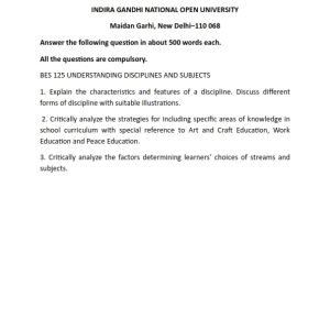 IGNOU BES-125 Solved Assignment 2023-24 English Medium