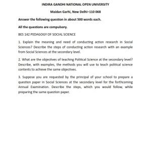 IGNOU BES-142 Solved Assignment 2023-24 English Medium