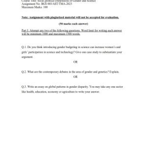 IGNOU BGS-003 Solved Assignment 2023-24 English Medium