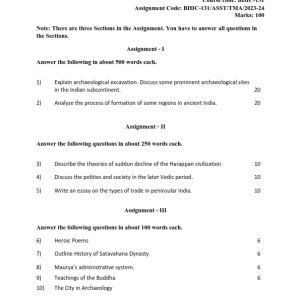 IGNOU BHIC-131 Solved Assignment 2023-24 English Medium