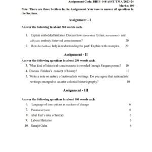 IGNOU BHIE-144 Solved Assignment 2023-24 Hindi Medium
