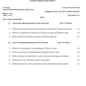 IGNOU BLIE-228 Solved Assignment 2023-24 English Medium