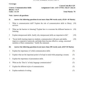 IGNOU BLIS-225 Solved Assignment 2023-24 English Medium