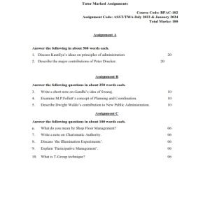 IGNOU BPAC-102 Solved Assignment 2023-24 English Medium