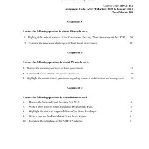 IGNOU BPAC-112 Solved Assignment 2023-24 English Medium
