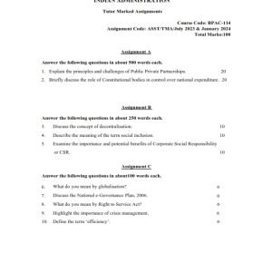 IGNOU BPAC-114 Solved Assignment 2023-24 English Medium