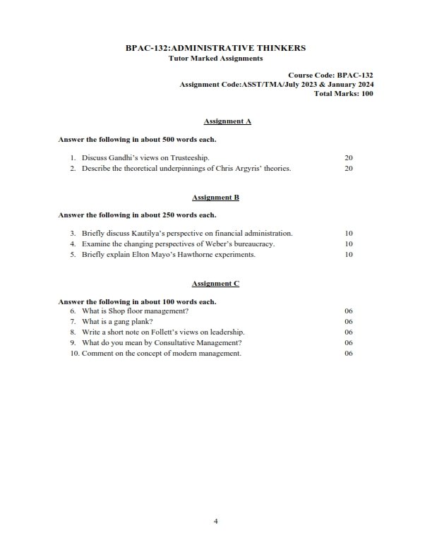 IGNOU BPAC-132 Solved Assignment 2023-24 English Medium