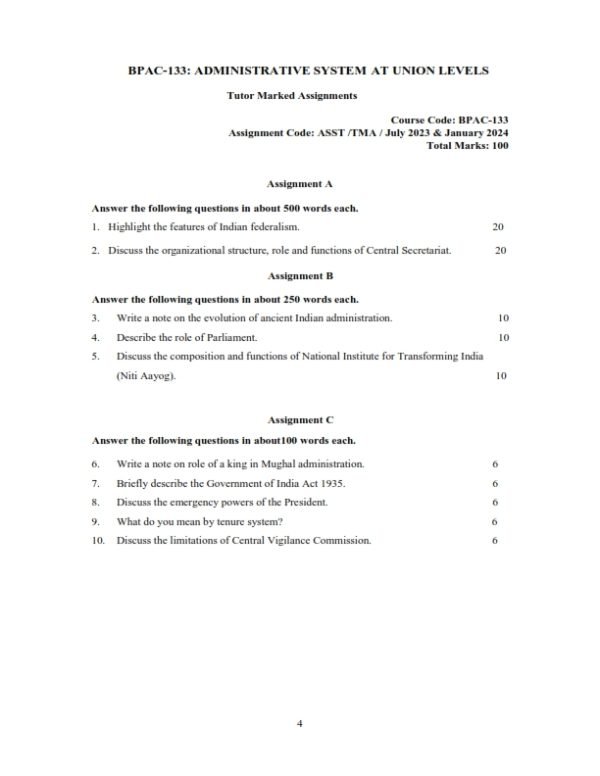 IGNOU BPAC-133 Solved Assignment 2023-24 English Medium