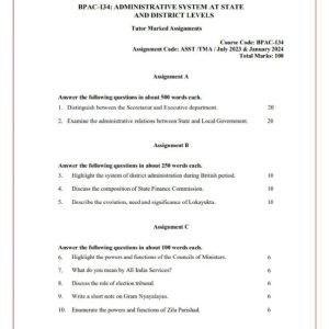 IGNOU BPAC-134 Solved Assignment 2023-24 English Medium