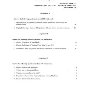 IGNOU BPAE-144 Solved Assignment 2023-24 English Medium