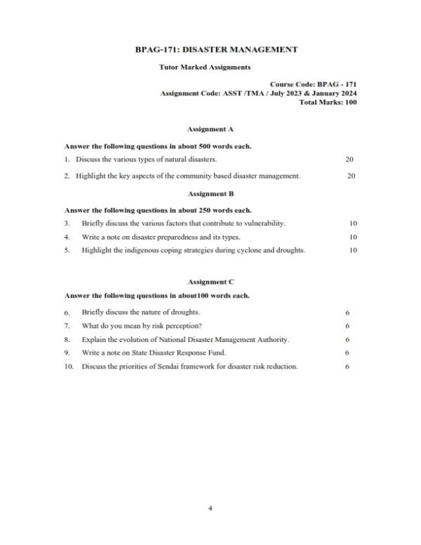 IGNOU BPAG-171 Solved Assignment 2023-24 English Medium