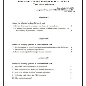 IGNOU BPAG-172 Solved Assignment 2023-24 English Medium