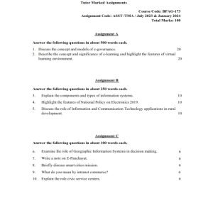 IGNOU BPAG-173 Solved Assignment 2023-24 English Medium