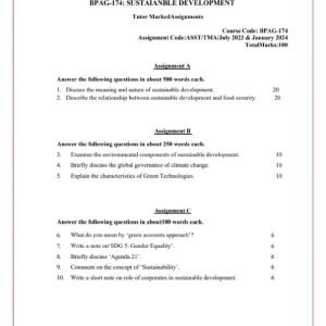 IGNOU BPAG-174 Solved Assignment 2023-24 English Medium