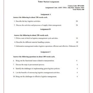 IGNOU BPAS-184 Solved Assignment 2023-24 English Medium