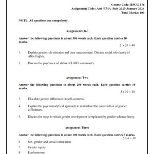 IGNOU BPCG-176 Solved Assignment 2023-24 English Medium