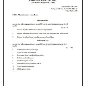 IGNOU BPCS-184 Solved Assignment 2023-24 English Medium