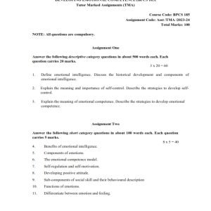 IGNOU BPCS-185 Solved Assignment 2023-24 English Medium